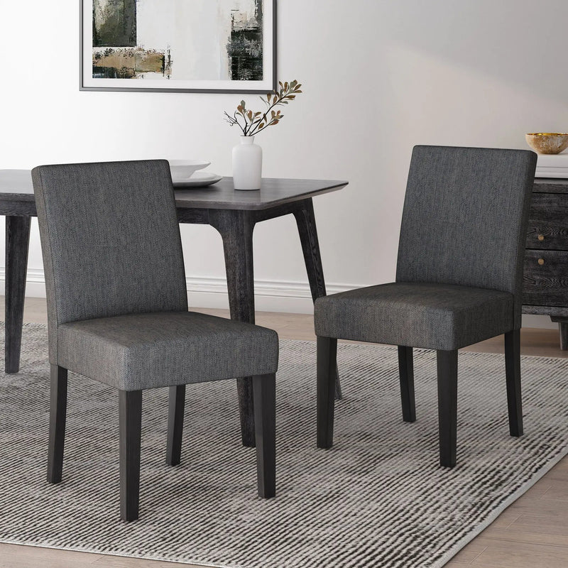 Contemporary Dining Chair with Upholstered Seating and Tapered Legs by HouseOfZazla