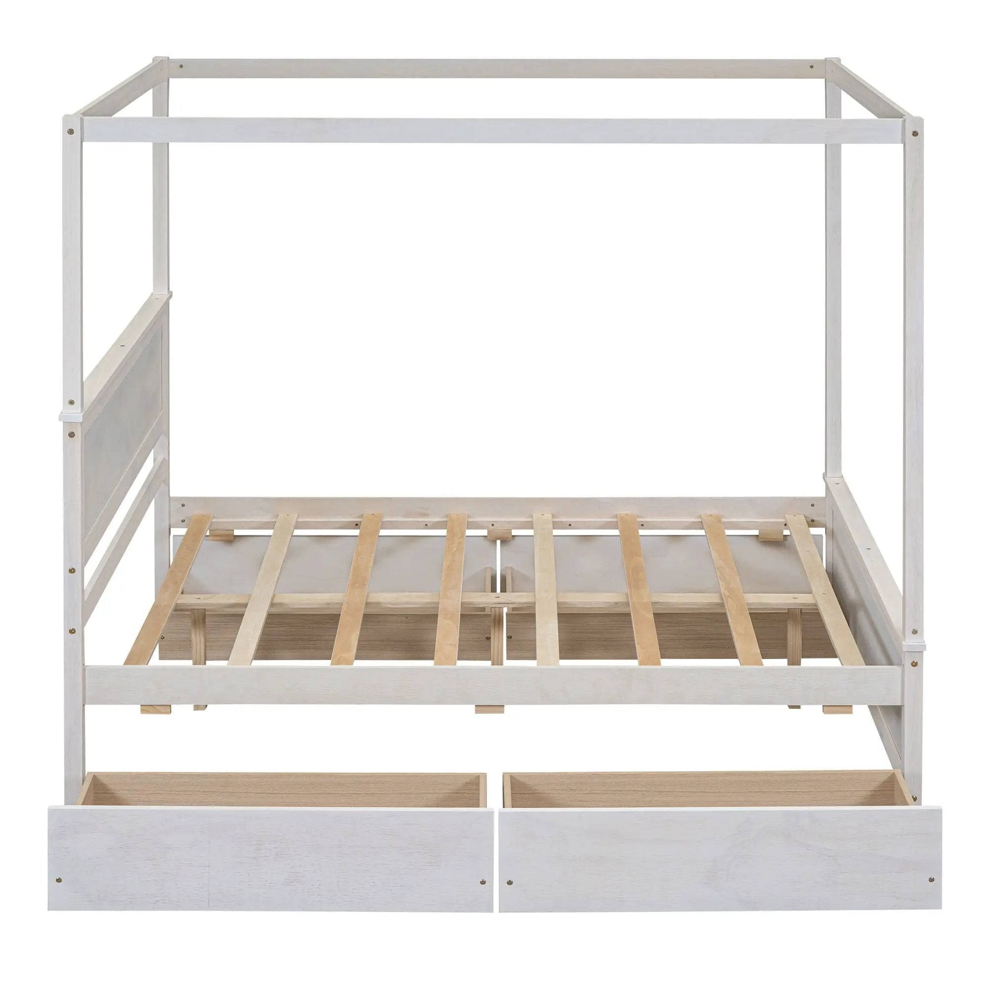 Canopy Platform Bed With Drawers, Support Slats, No Box Spring Needed by Unique Piece Furniture