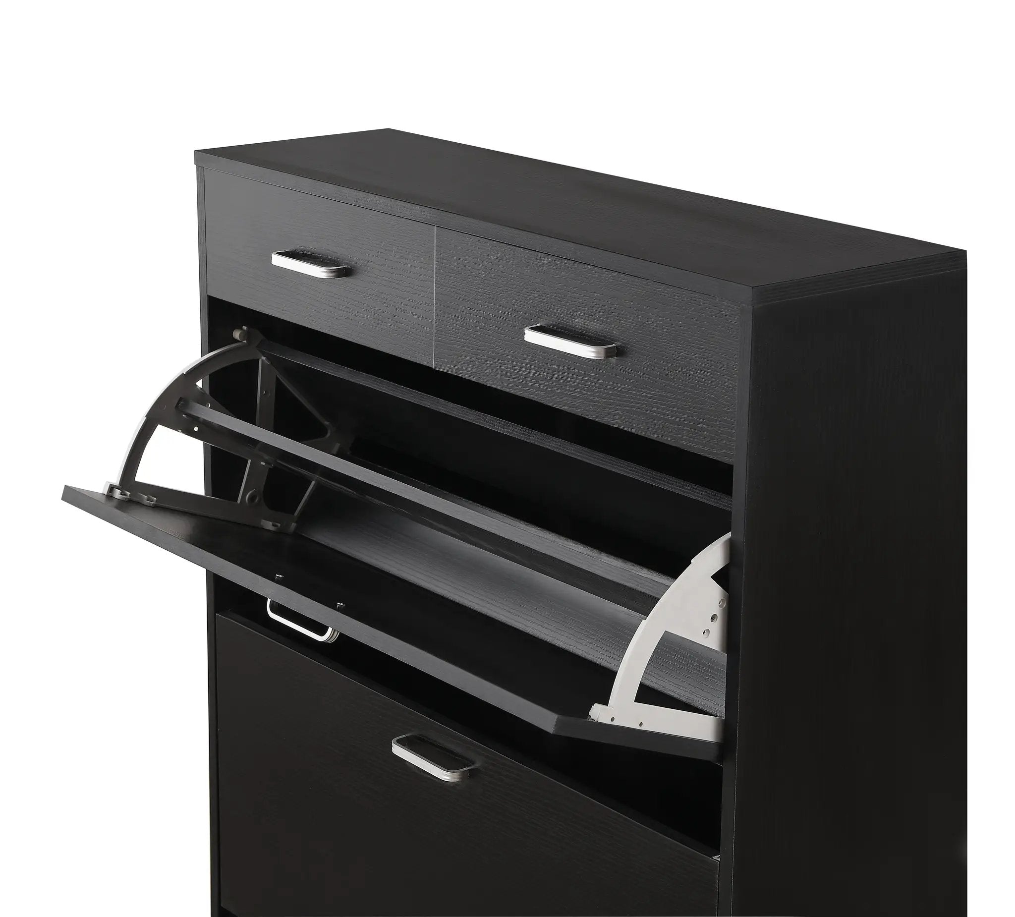 Large Size Shoe Cabinet - Freestanding Tipping Bucket Organizer by HouseOfZazla