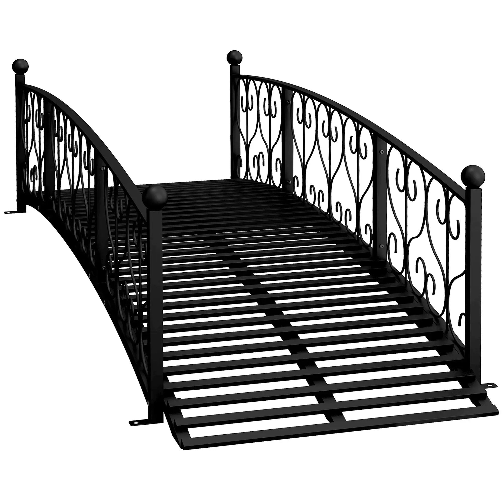 Outsunny 7' Metal Arch Garden Bridge with Safety Siderails by HouseOfZazla