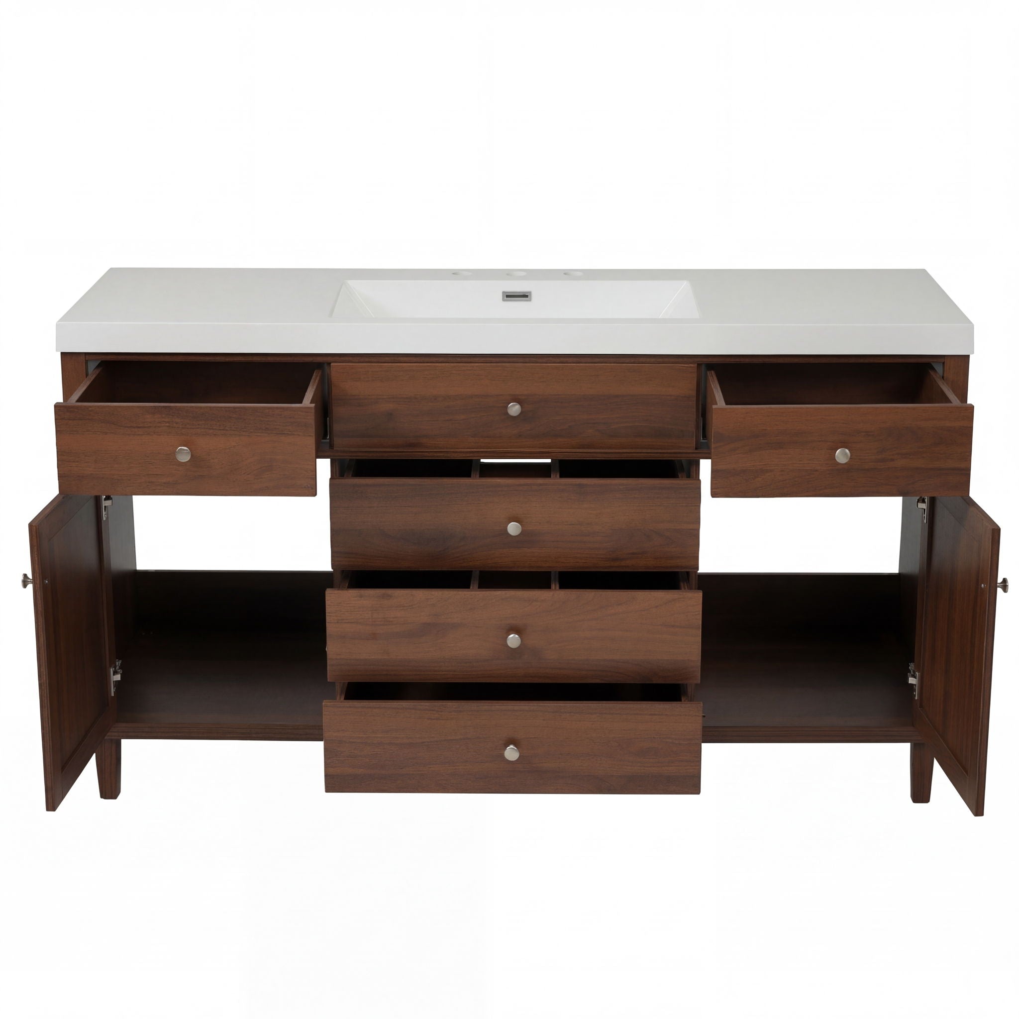 Bathroom Vanity With Sink, 5 Legs, Soft Close Drawers by HouseOfZazla