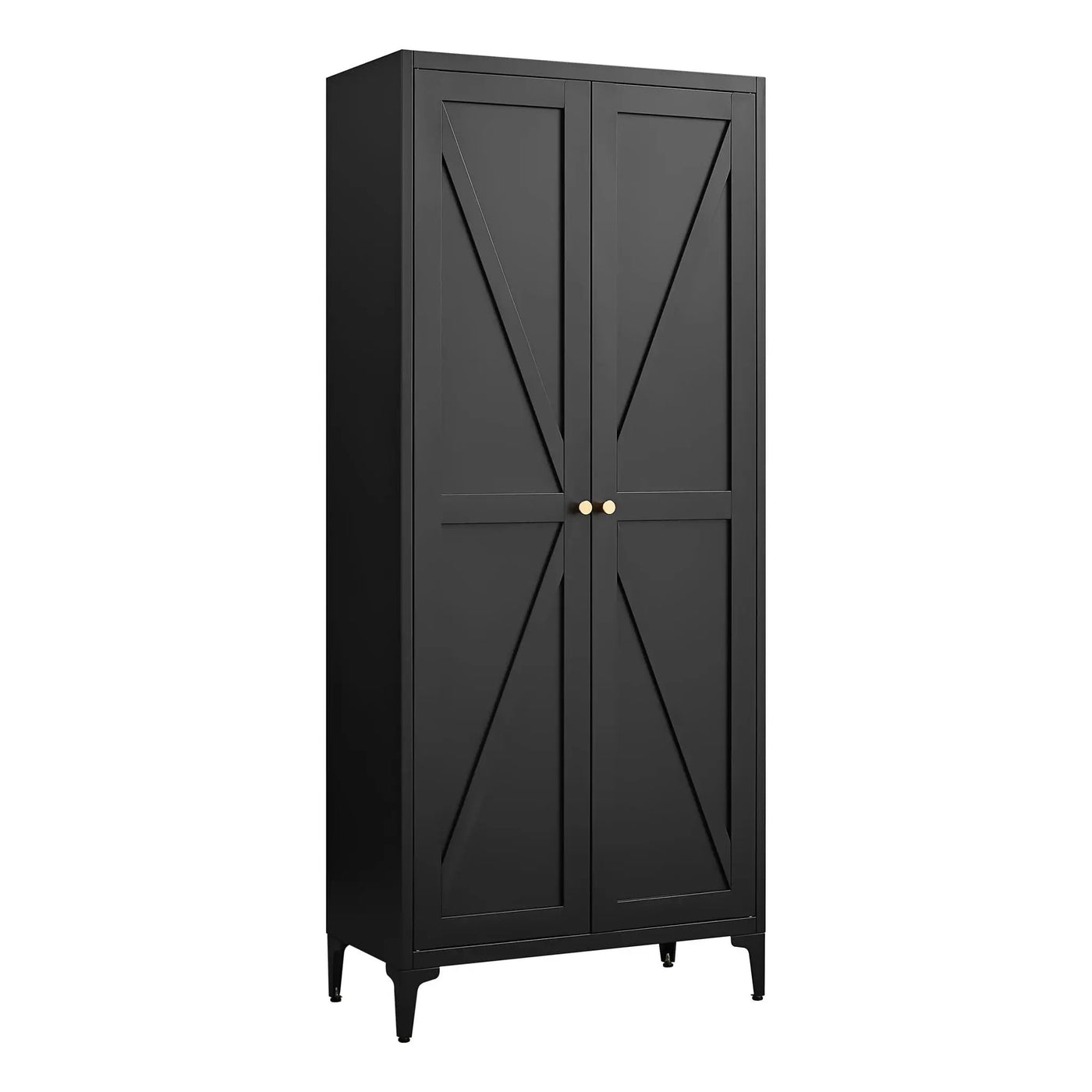 Adjustable 2 Door Kitchen Pantry Cabinet With Striped Design by HouseOfZazla