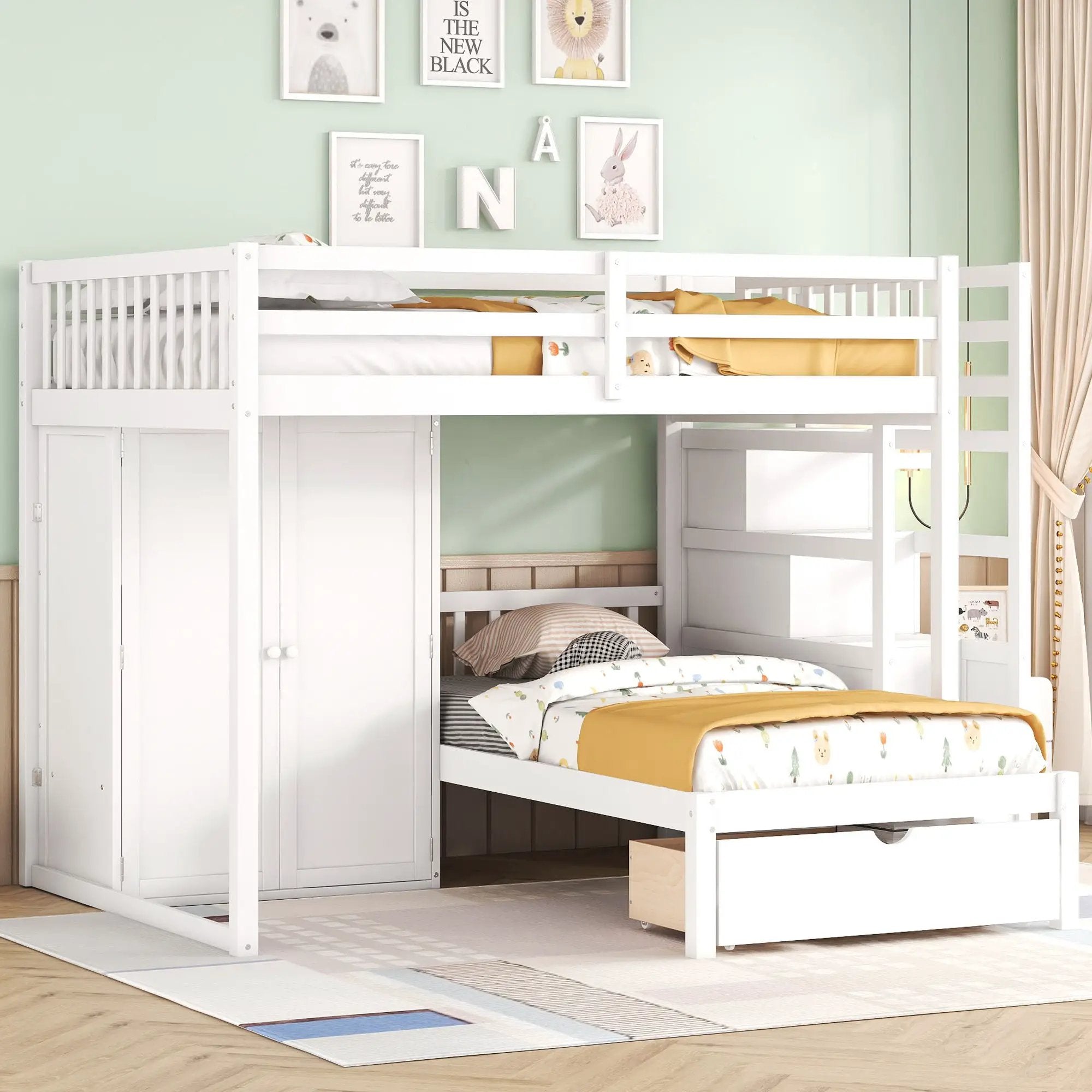 Bunk Bed With Wardrobe, Drawers by HouseOfZazla