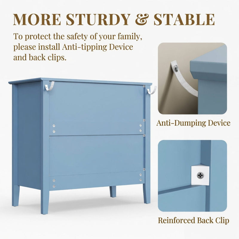 Fluted 3 Drawer Nightstand With Soft Close Slides by HouseOfZazla