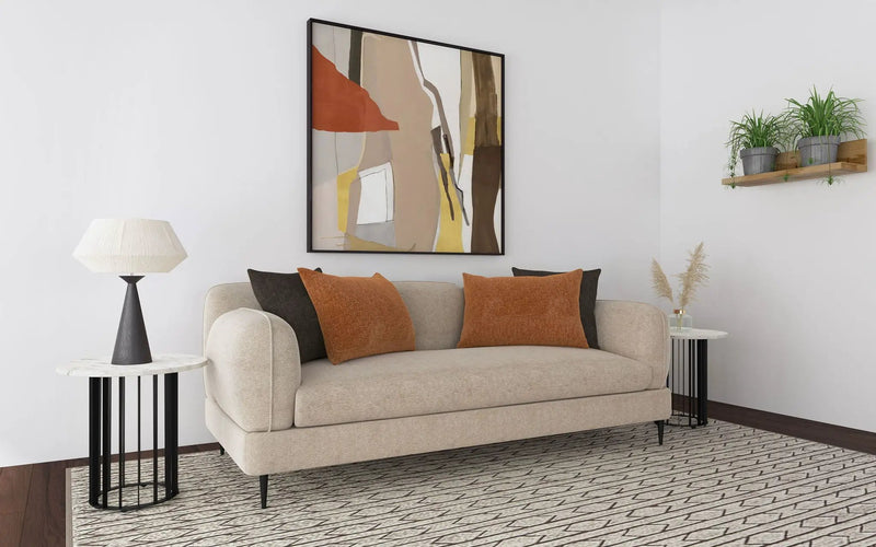Jade Chenille Upholstered Sculpted Track Arm Sofa Latte by Unique Piece Furniture