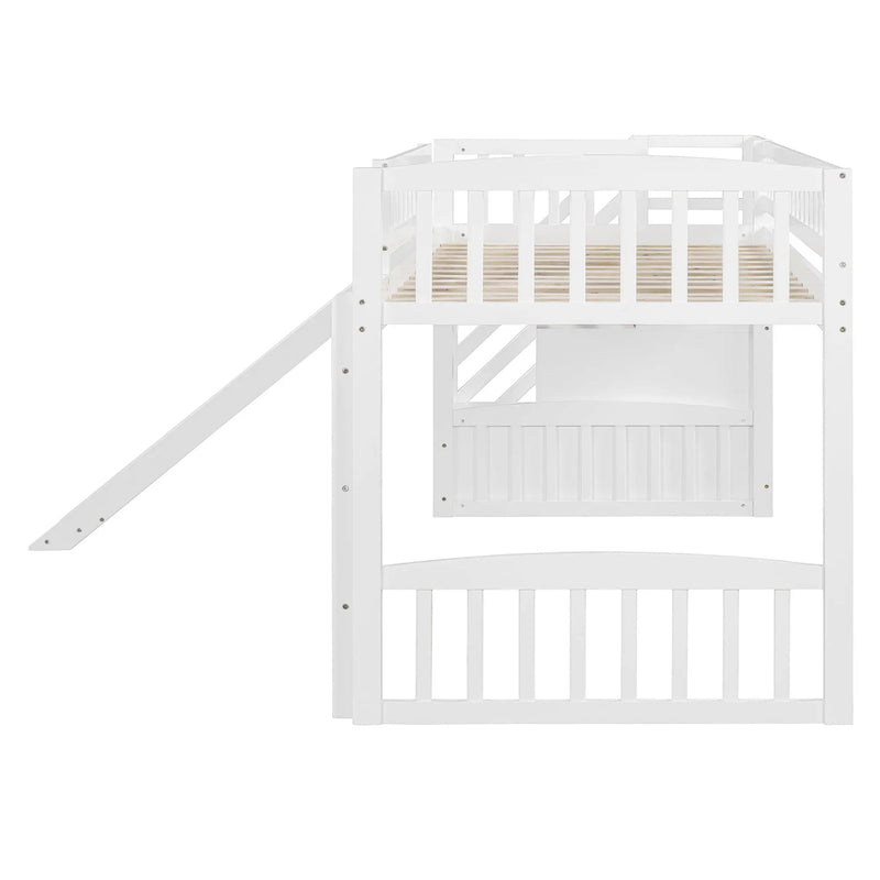 Loft Stairway Bed With 2 Drawers, Convertible Ladder And Slide by Unique Piece Furniture