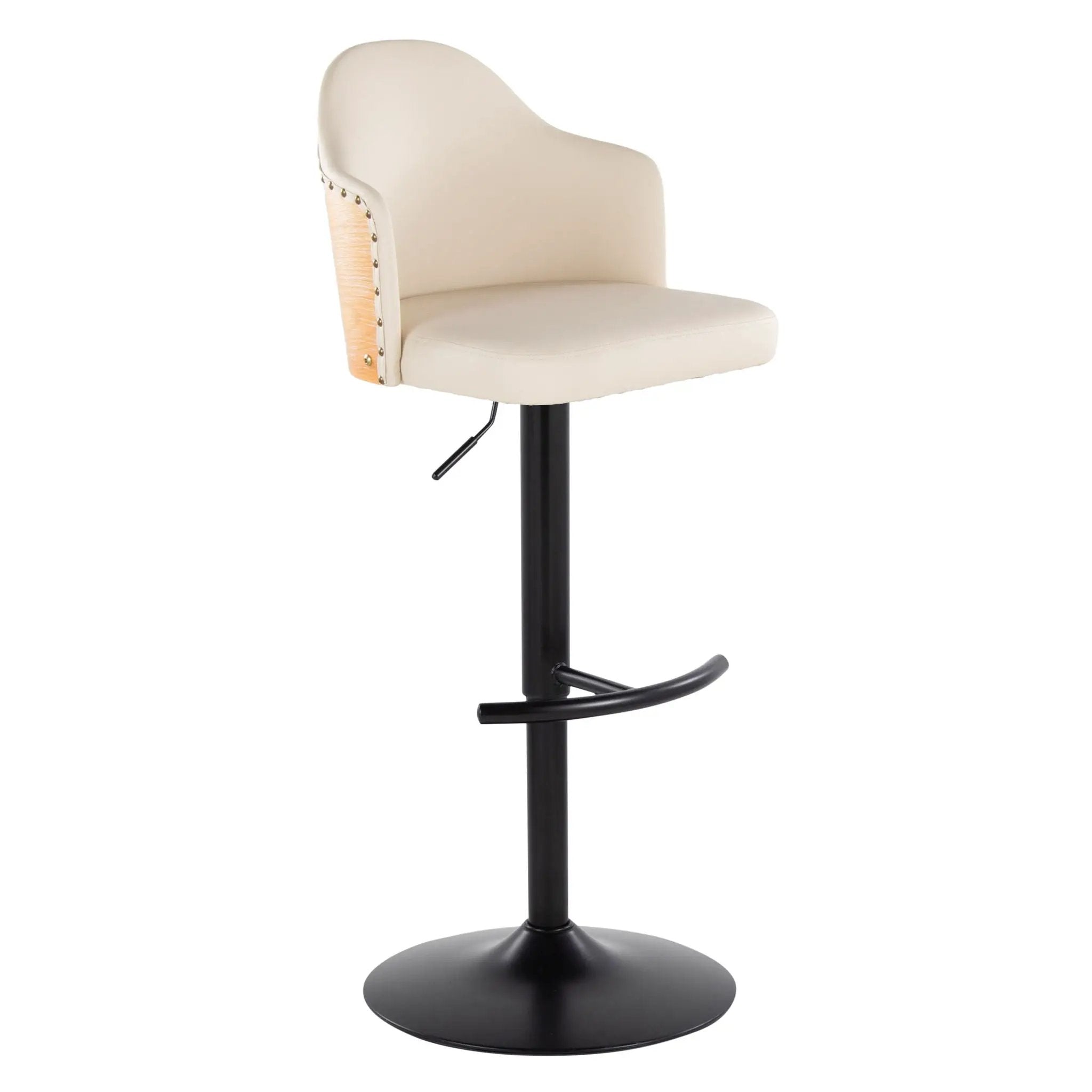Ahoy - Contemporary Adjustable Barstool, Swivel With Rounded T Footrest (Set of 2) by Unique Piece Furniture
