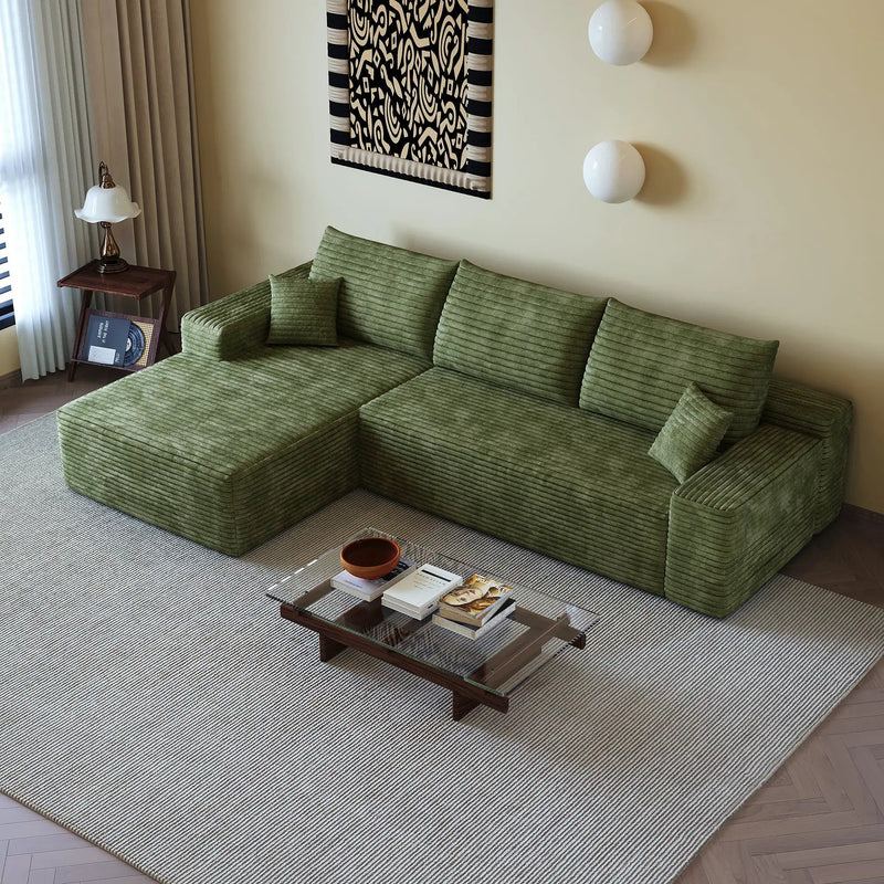 107" Cloud Sectional Couch with L-Shape Chaise by HouseOfZazla