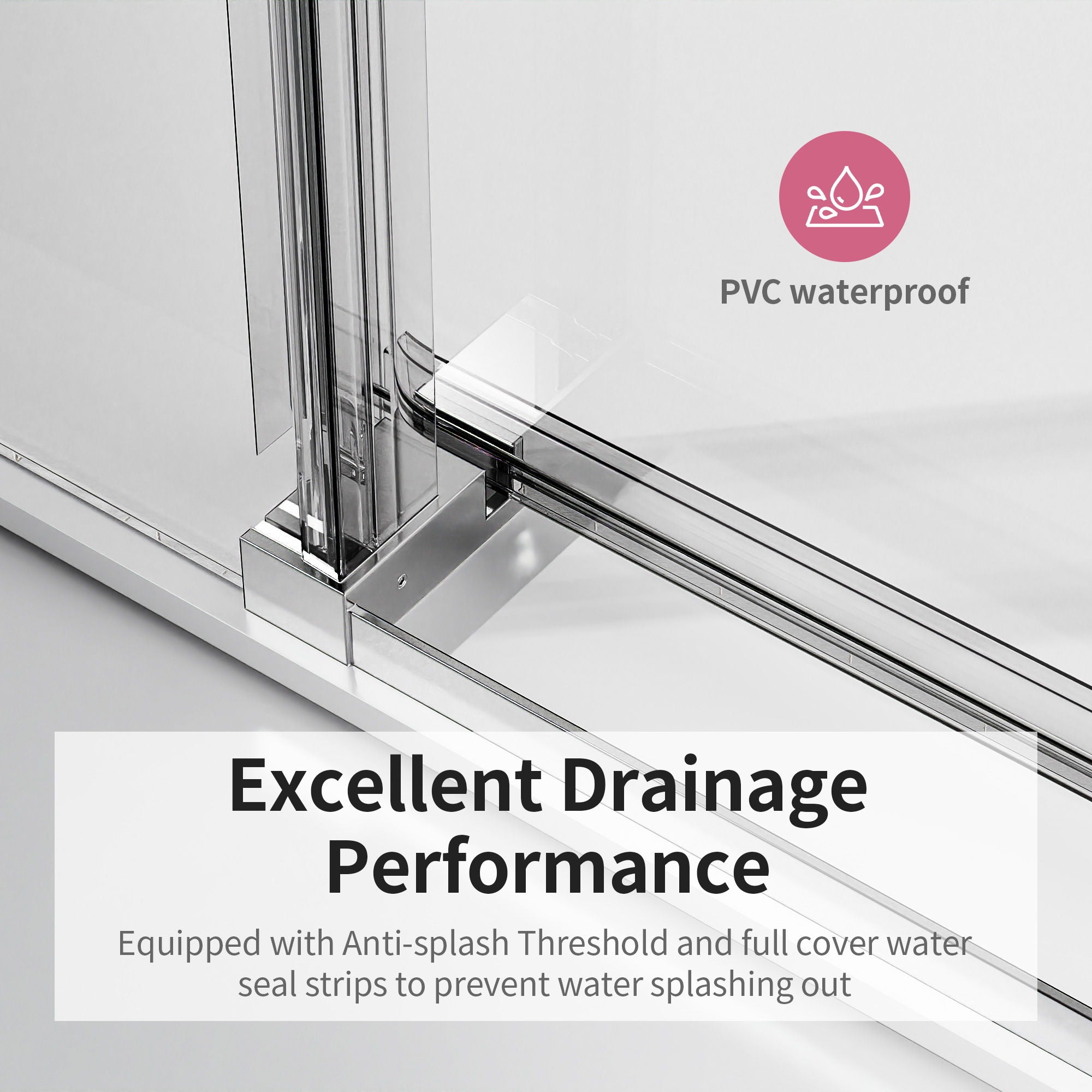 Frameless Sliding Shower Door With Soft- Close, 3 / 8" Tempered Glass by HouseOfZazla