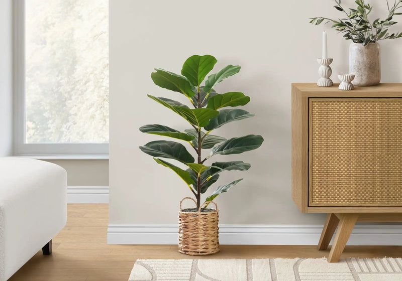 28" Tall Artificial Fiddle Tree Plant with Real Touch Leaves by HouseOfZazla