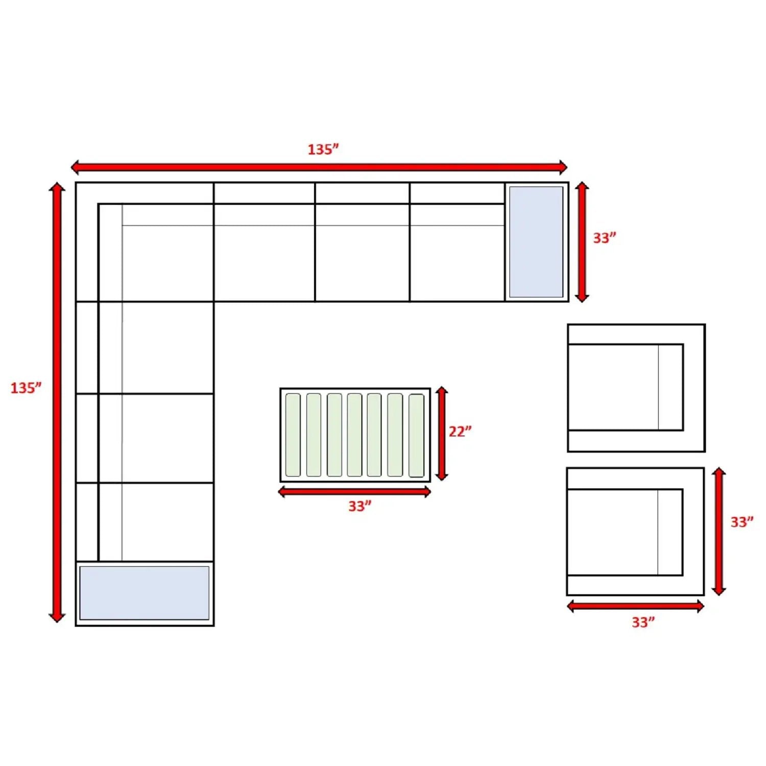 Stylish Entertainment Sectional Set, Outdoor Living by Unique Piece Furniture