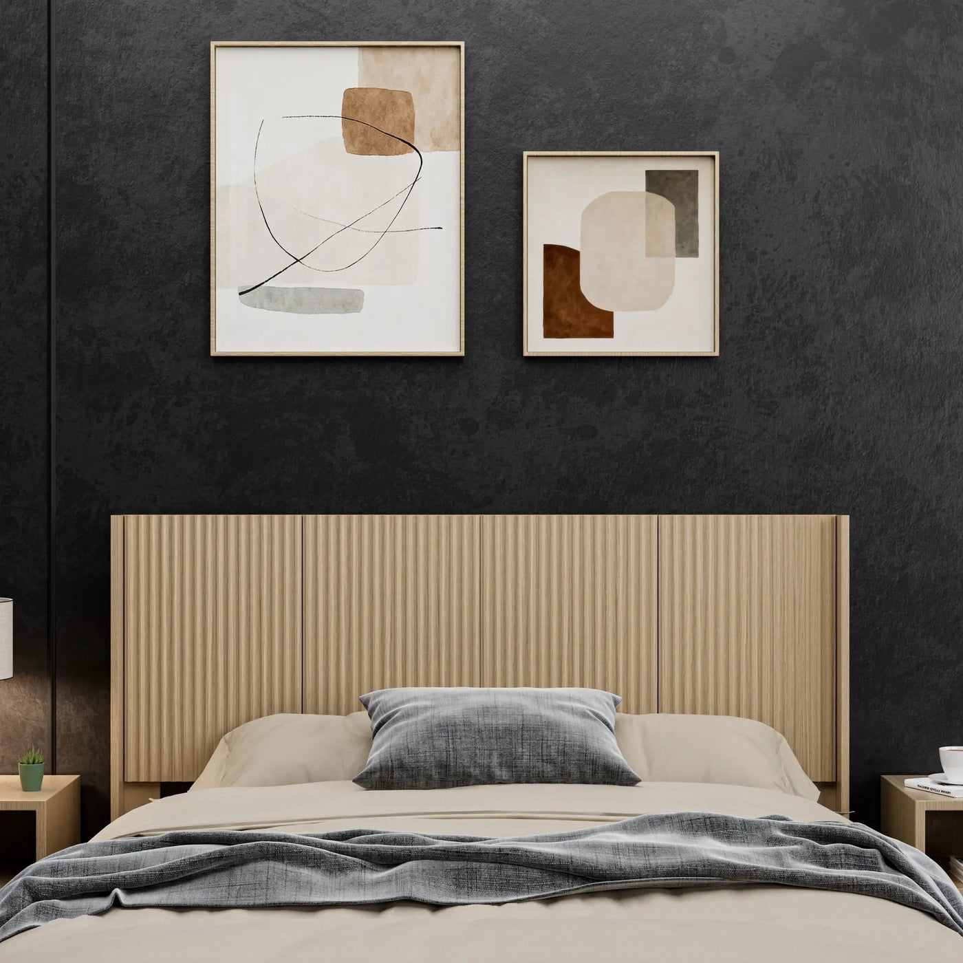 Modern Wide Wall Mounted Fluted Panel Headboard by HouseOfZazla
