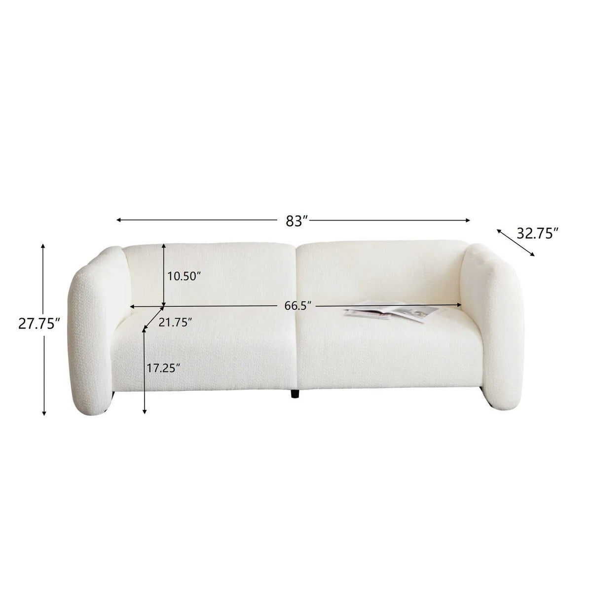 Tonson 83" 3-Seater Boucle Sofa by HouseOfZazla