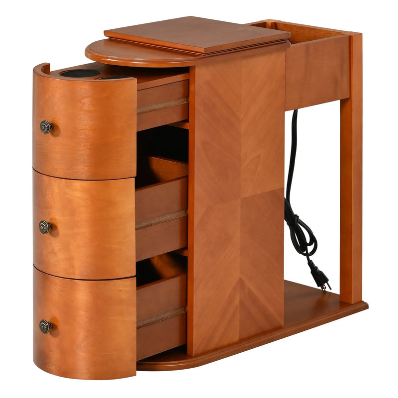 Modern End Table with Hidden Cup Holder Drawer by HouseOfZazla