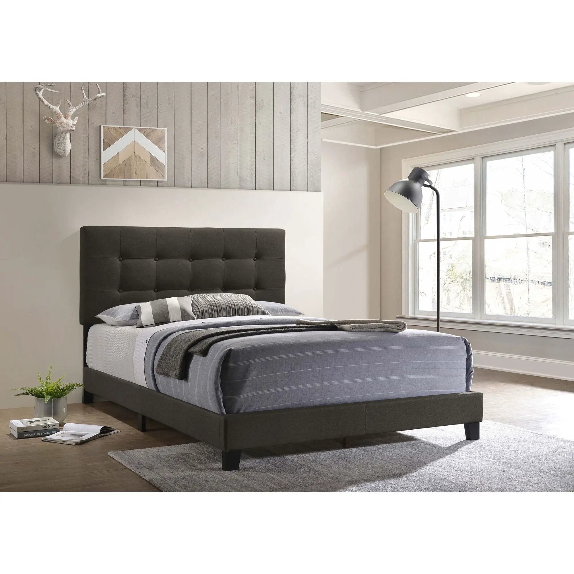 Dordrecht - Eastern King Panel Bed - Charcoal by HouseOfZazla