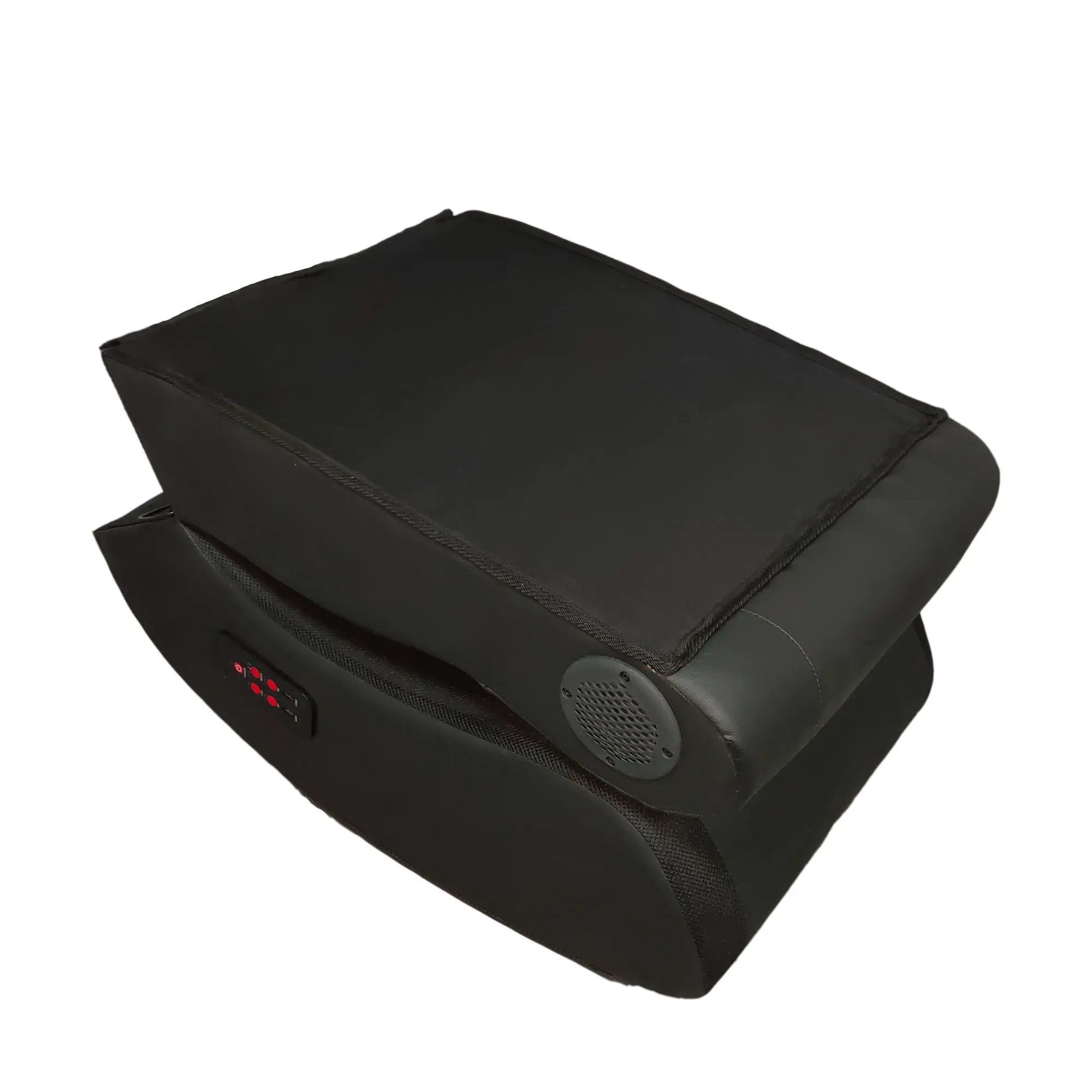 Foldable Gaming Chair With Onboard Speakers, LED Strip Lighting, Bluetooth, Vibration Massage, USB Charging Port - Black by HouseOfZazla
