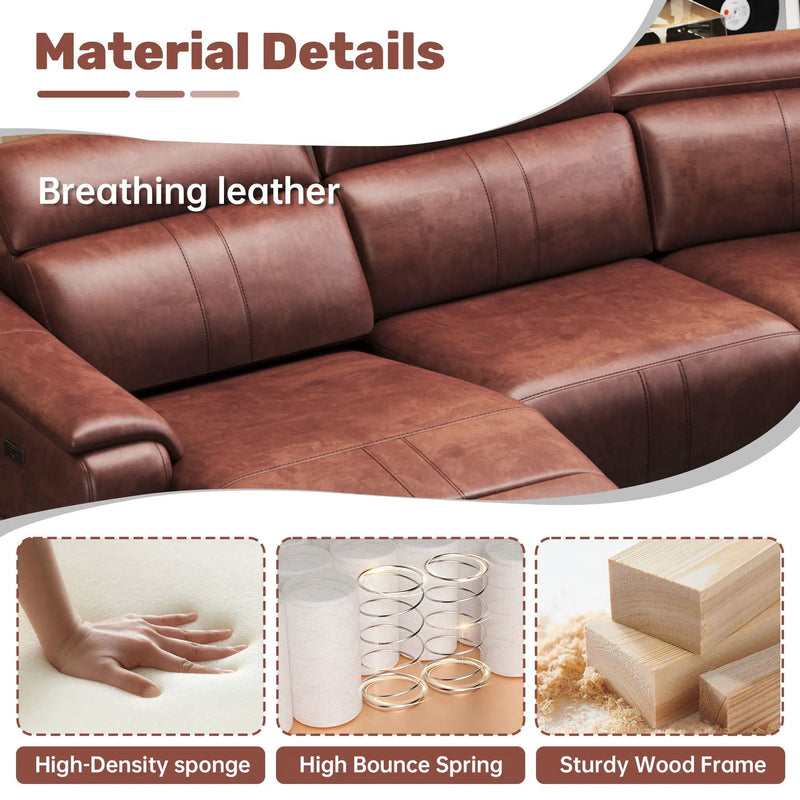 6 Piece Modular Sectional Sofa With 2 Cup Holders, Adjustable Recliners - Dark Brown by HouseOfZazla