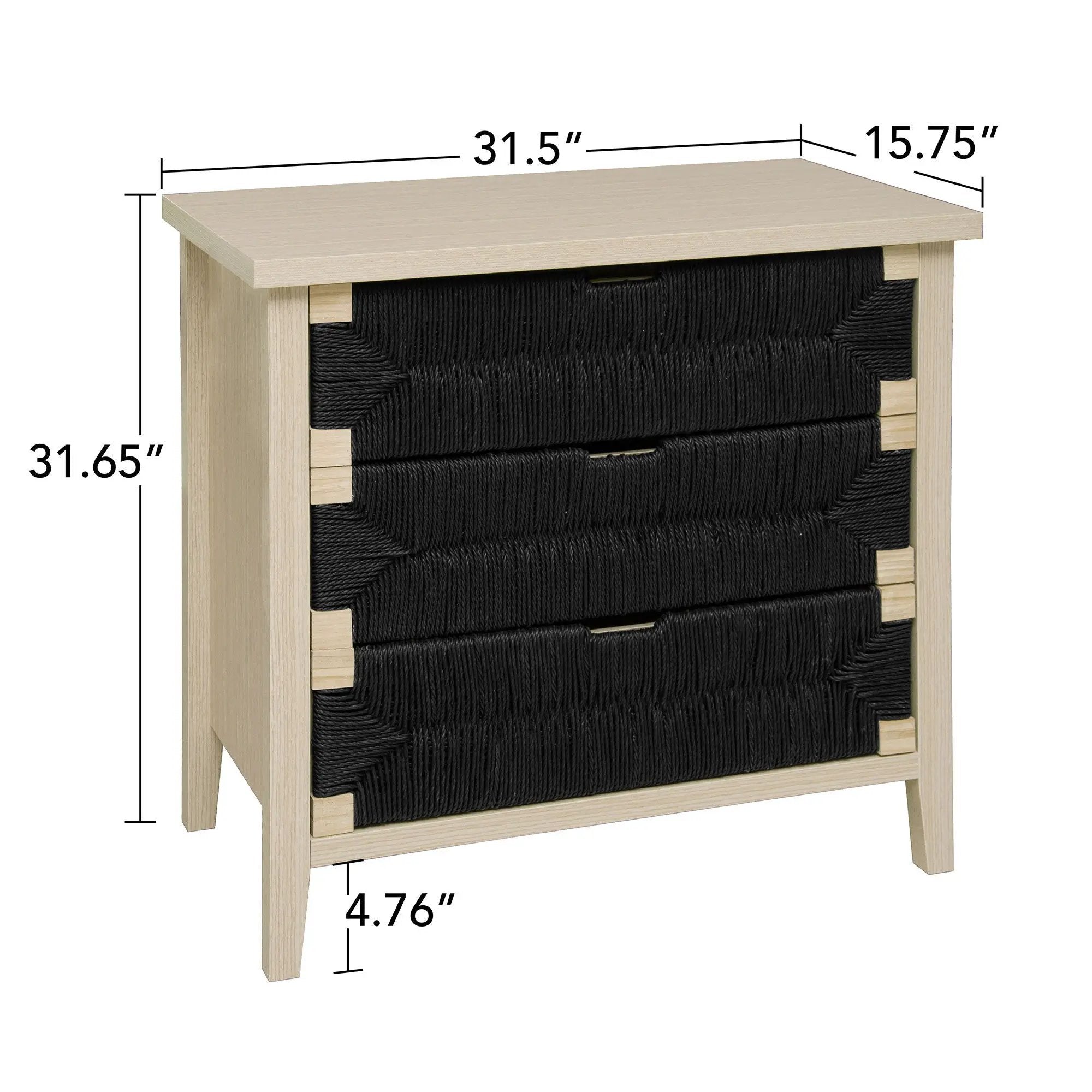 3 Drawer Buffet Sideboard With Adjustable Shelves, Storage Cabinet With Natural Seaweed Decor Doors For Living Room Kitchen Entryway - Natural by Unique Piece Furniture