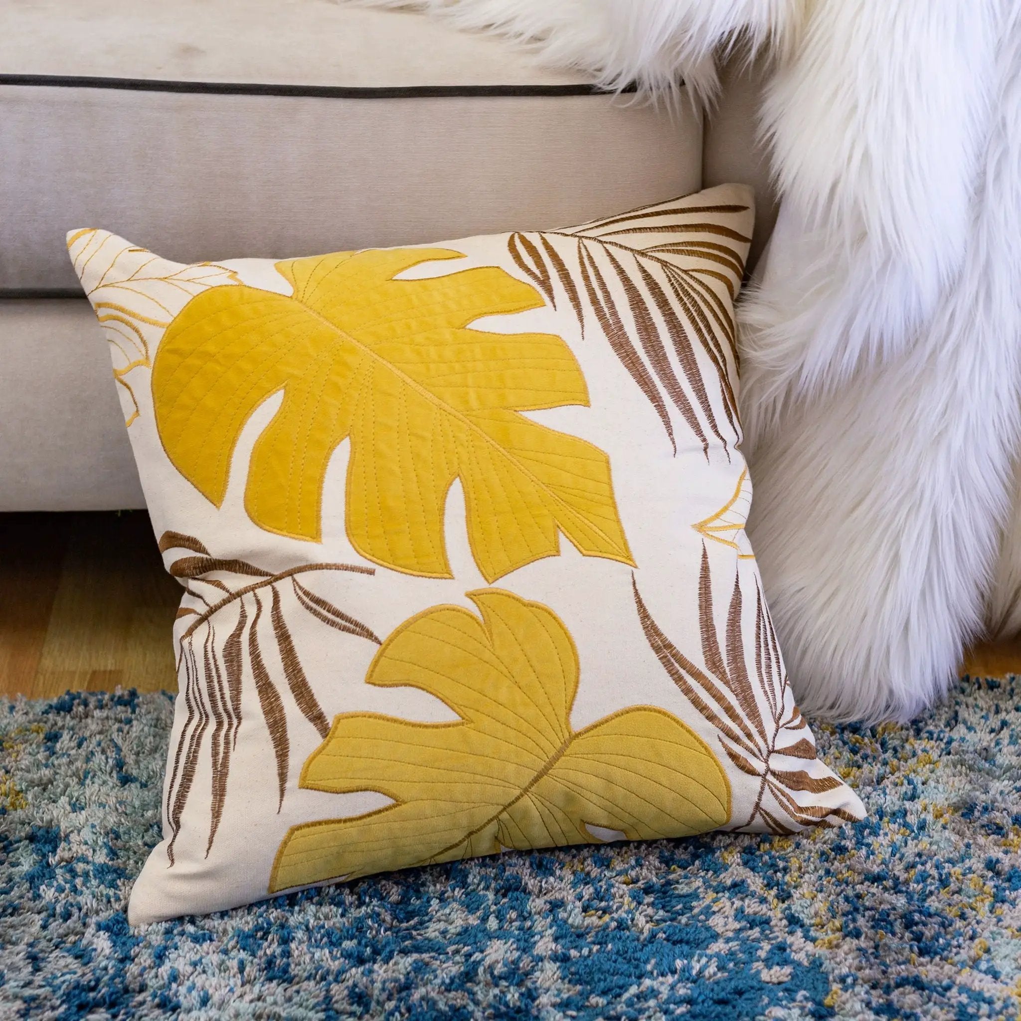 Autumn Vibes Leaf Accent Pillow by Unique Piece Furniture
