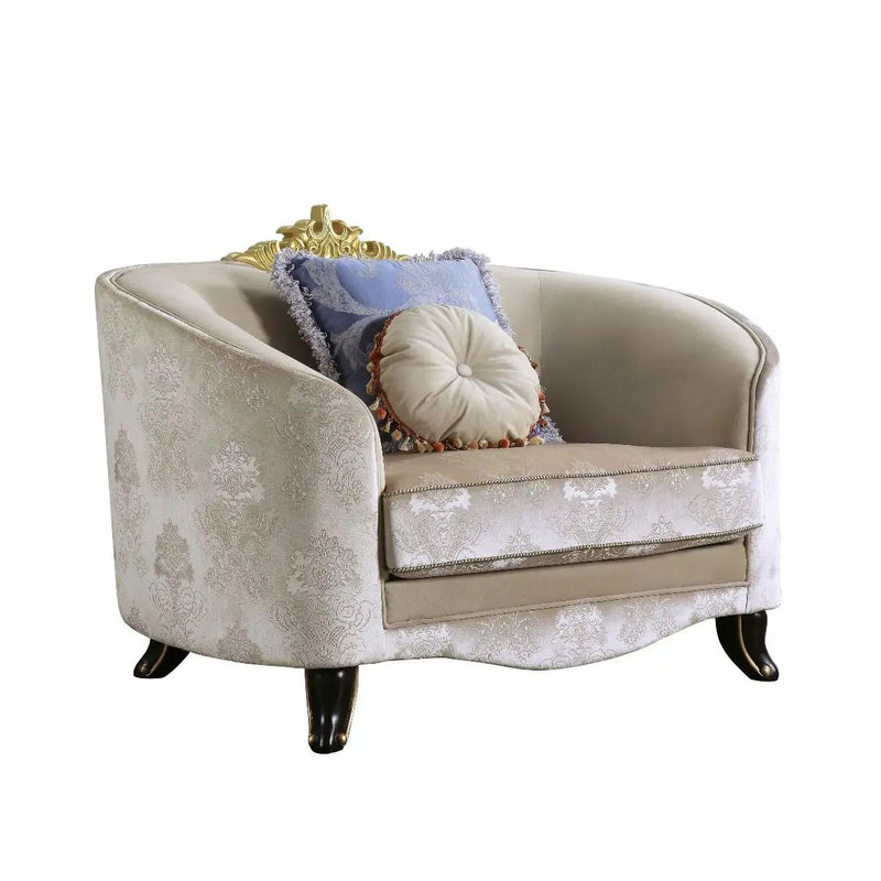 Sheridan - Chair With 2 Pillows - Cream Fabric by Unique Piece Furniture