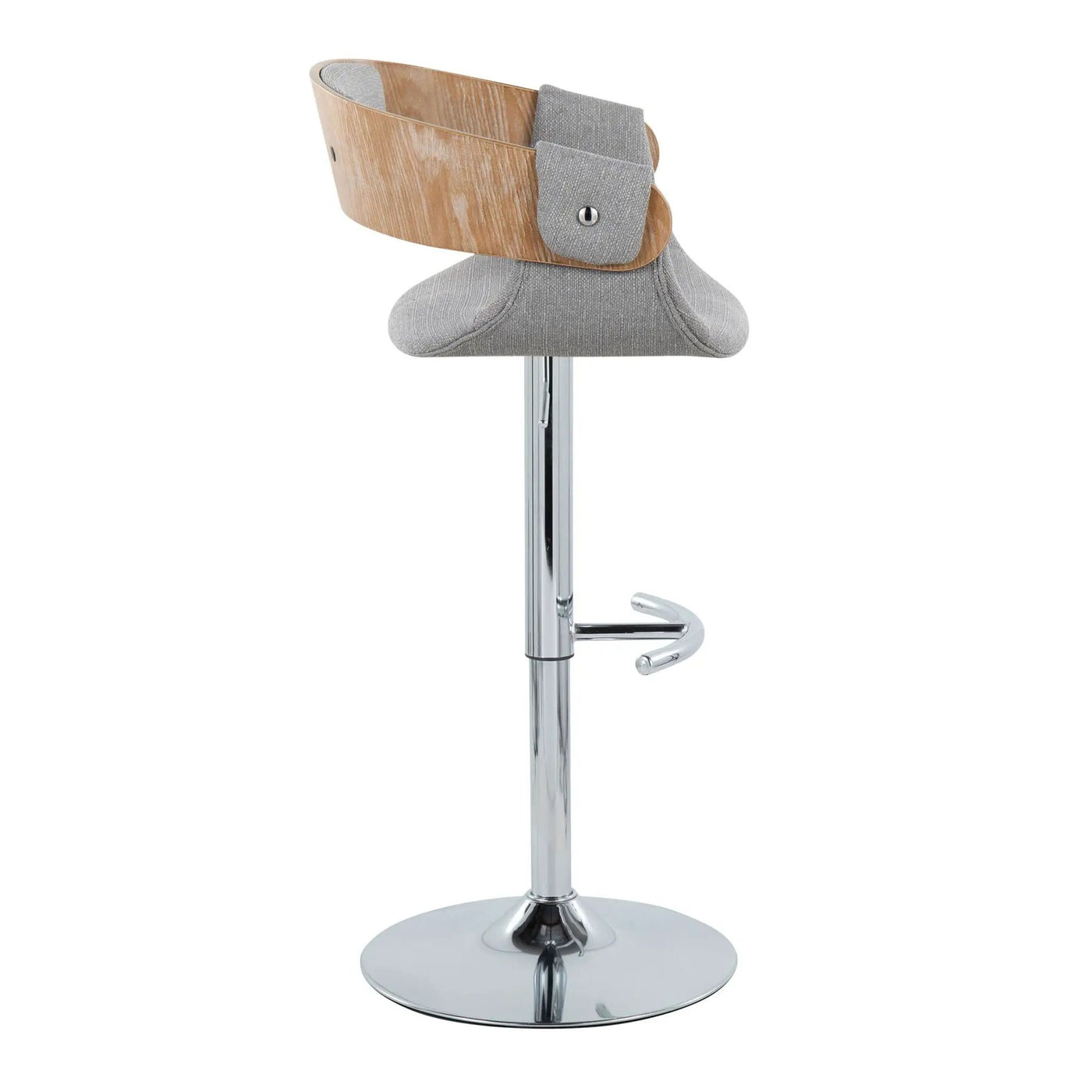 Elisa - Mid Century Modern Adjustable Barstool With Swivel With Rounded T Footrest (Set of 2) by HouseOfZazla