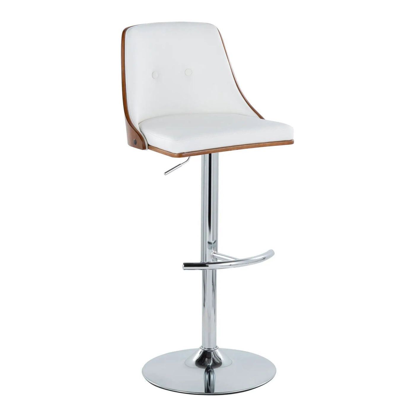 Gianna - Mid Century Modern Adjustable Barstool With Swivel With Rounded T Footrest (Set of 2) by HouseOfZazla