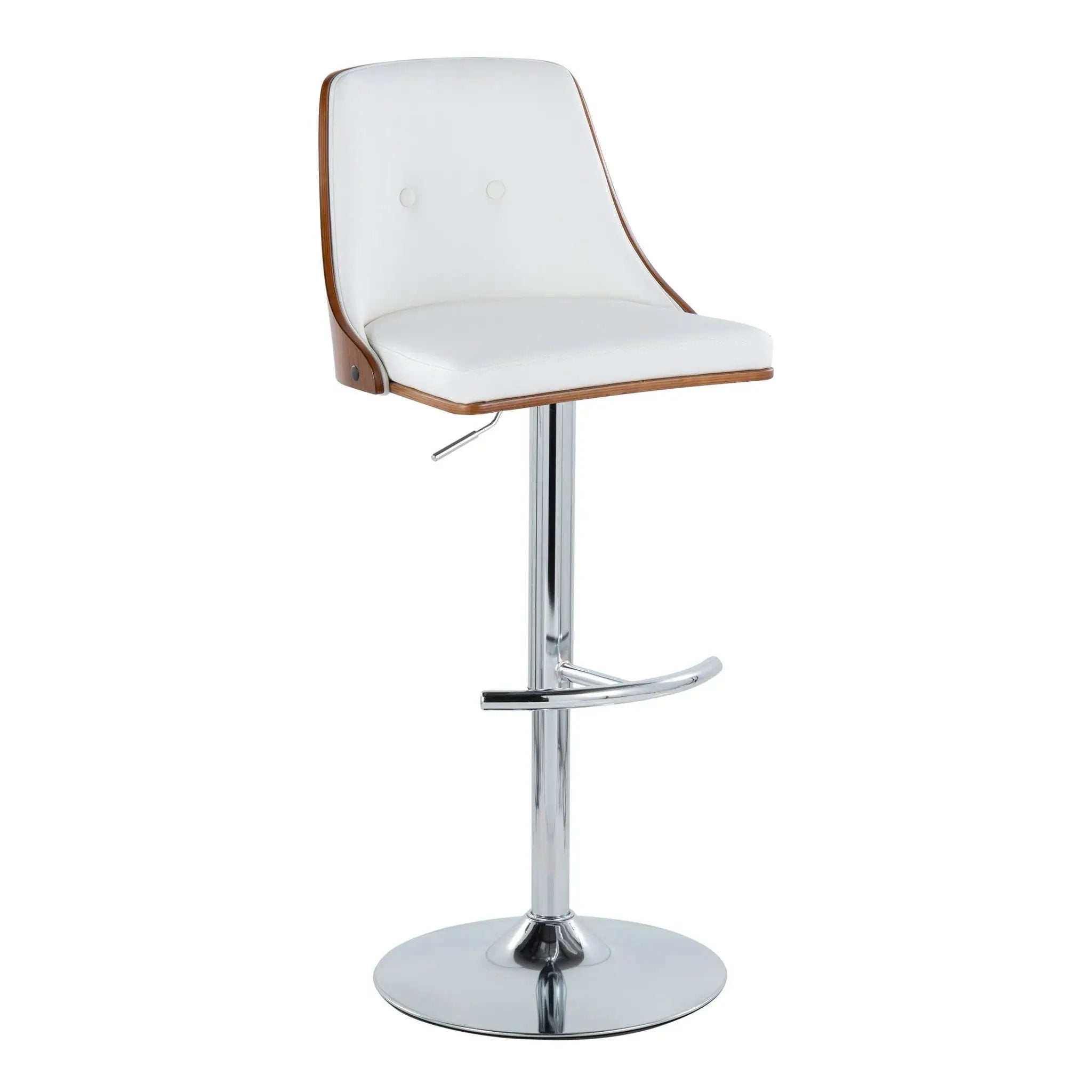 Gianna - Mid Century Modern Adjustable Barstool With Swivel With Rounded T Footrest (Set of 2) by HouseOfZazla