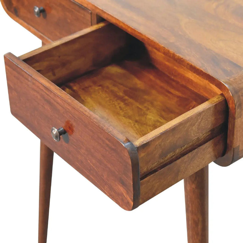 Curved Hallway Table - Chestnut by HouseOfZazla