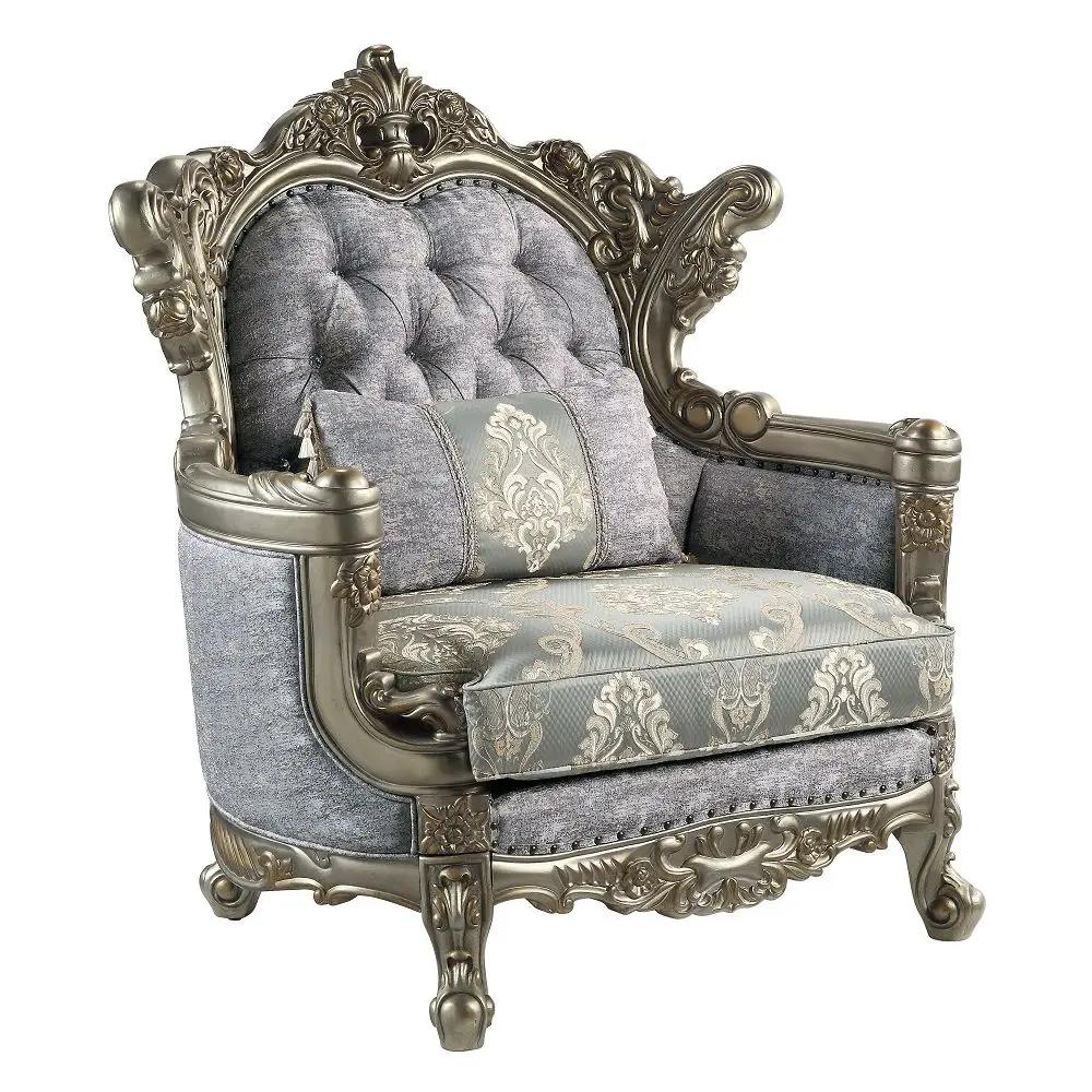 Miliani - Chair With Pillow - Fabric & Antique Bronze by Unique Piece Furniture