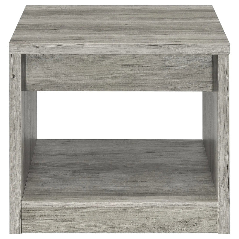 Nuberg - 2 Piece And End Table Set With Storage Drawers - Gray by HouseOfZazla