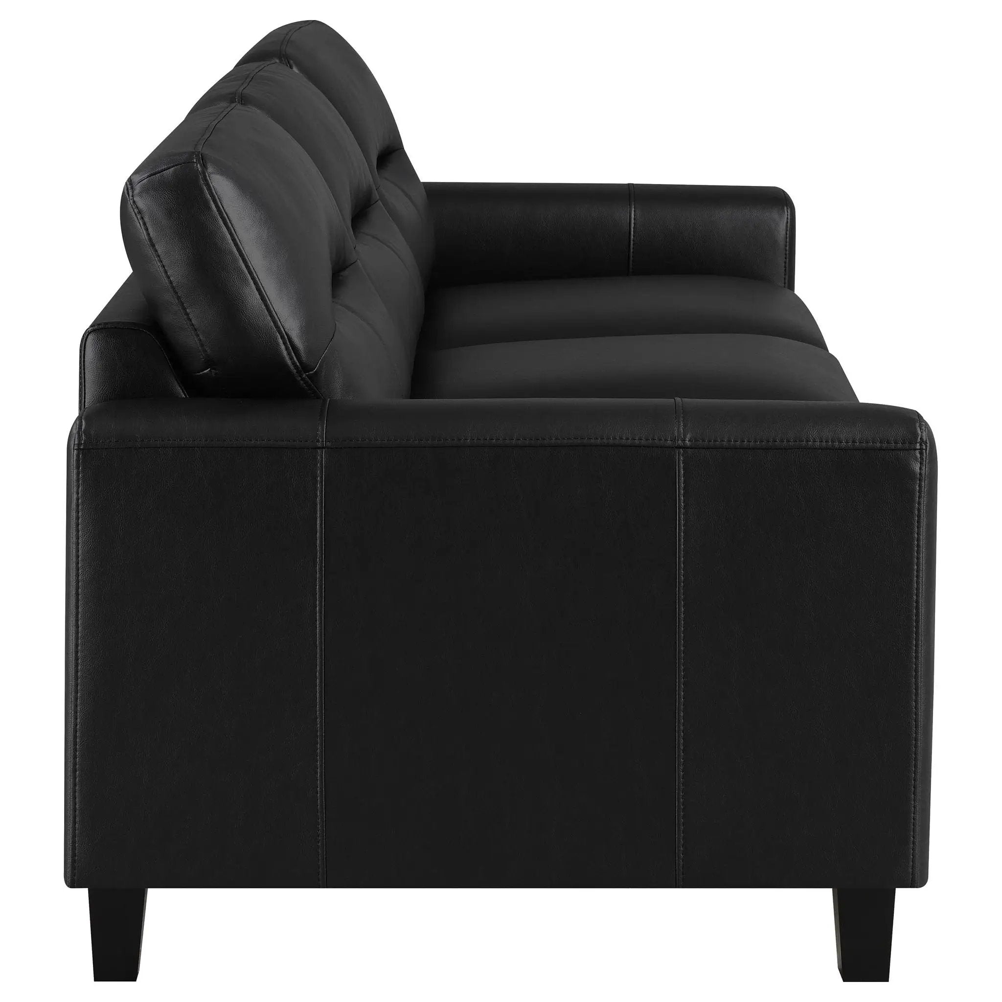 Scotland 2-piece Faux Leather Upholstered Sofa Set Black by Unique Piece Furniture
