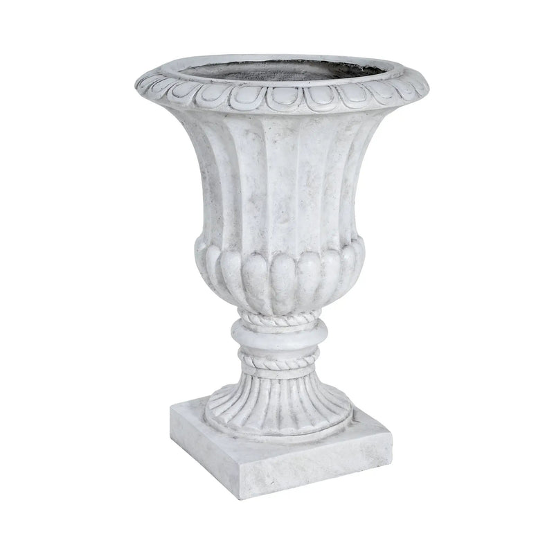 Outdoor Garden Urn Planter, Antique White by HouseOfZazla