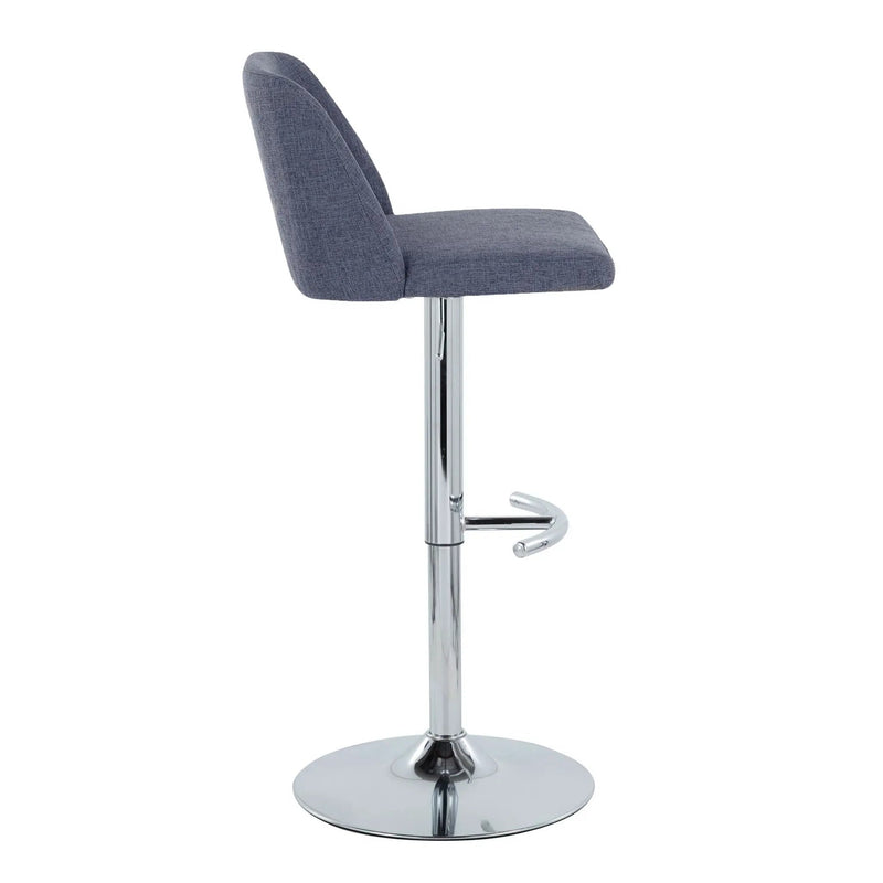 Toriano - Contemporary Adjustable Barstool With Swivel & Rounded T Footrest (Set of 2) by HouseOfZazla