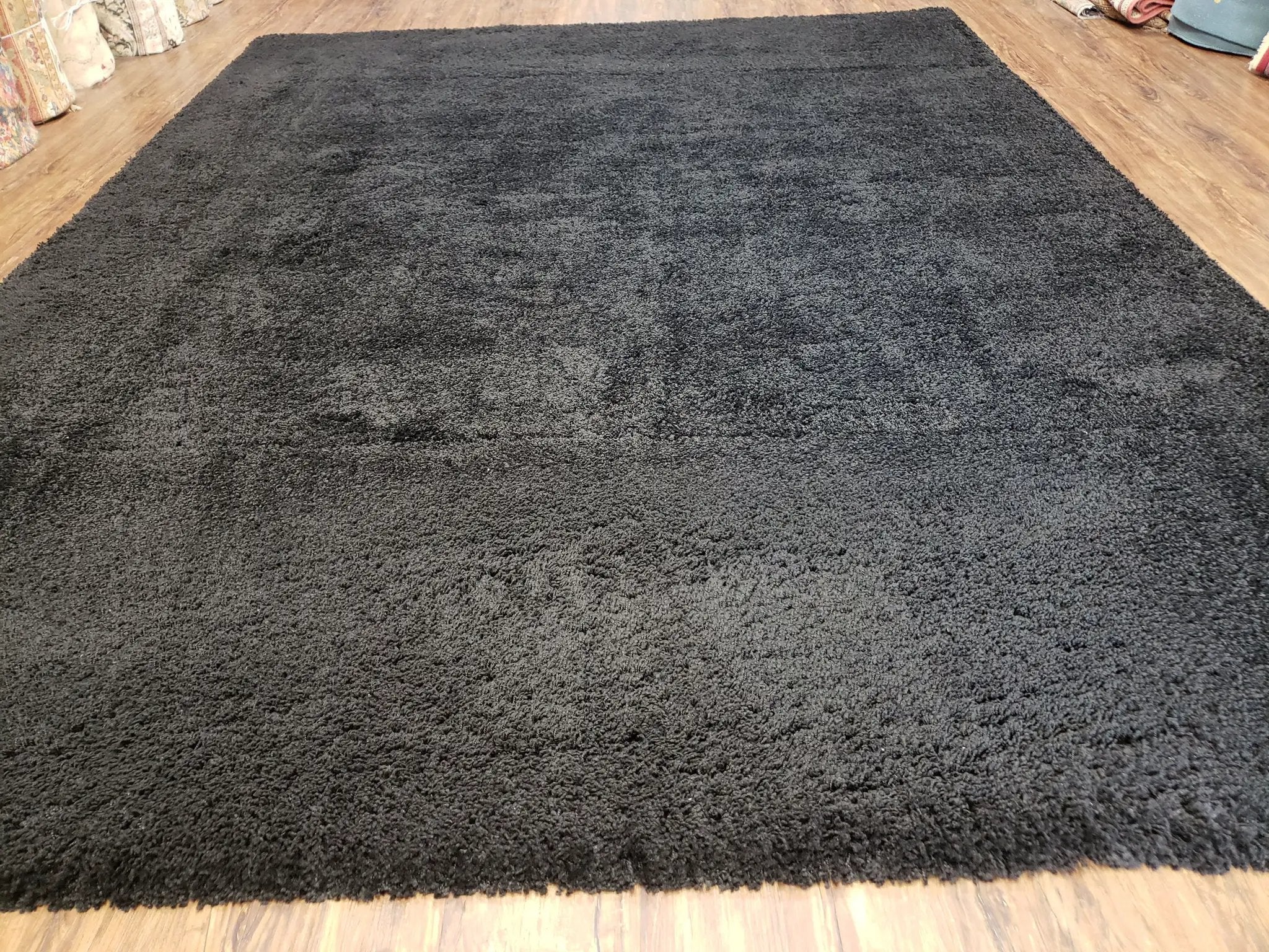 Black Shag Rug 8x10, Savafieh Milan Fluffy Black Carpet, Room Sized Shag Rug, Modern Contemporary Rug, Soft Living Room Rug, Bedroom Rug by Jewel Rugs