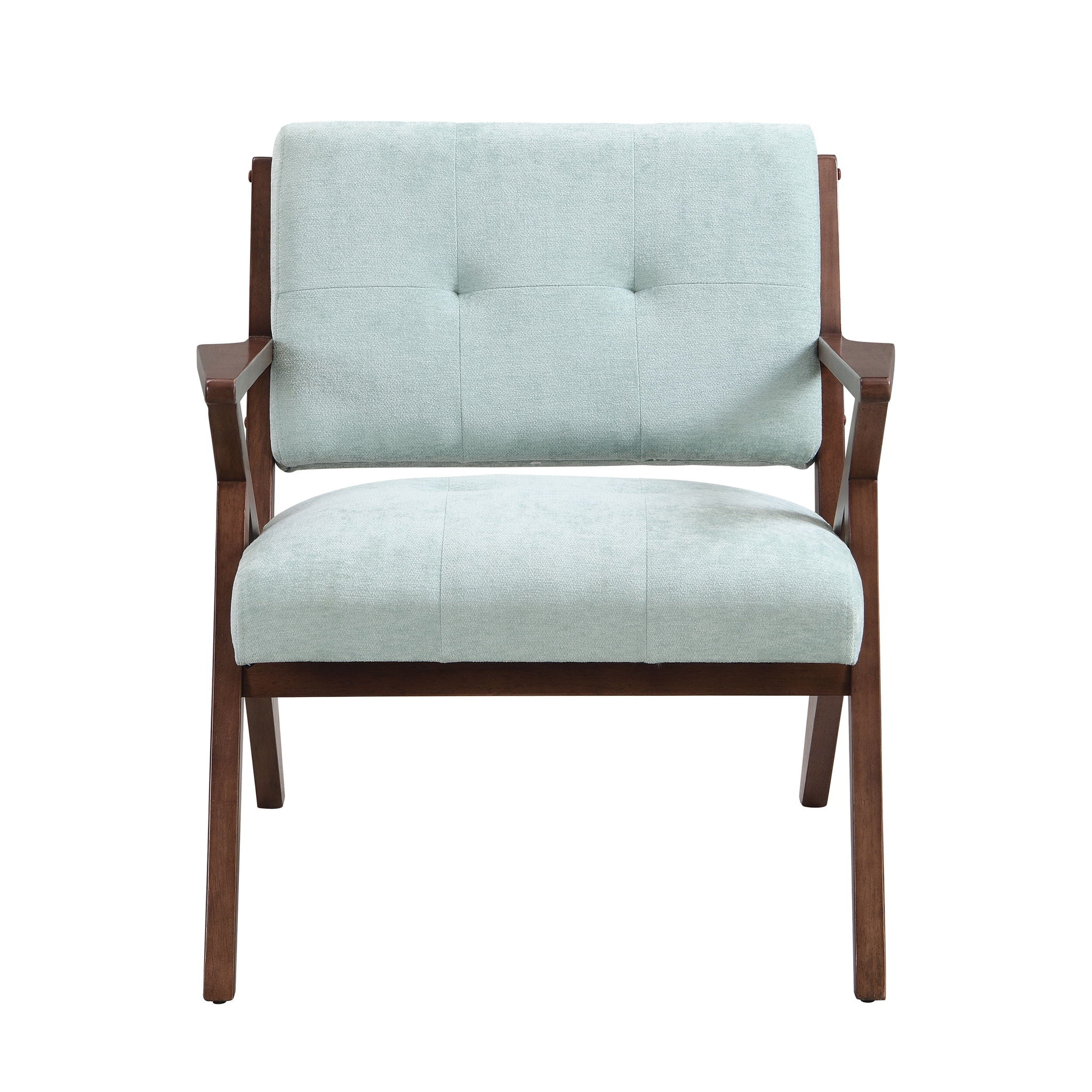 Modern Accent Chair With Plush Cushions, Angled Arm Design - Green by HouseOfZazla