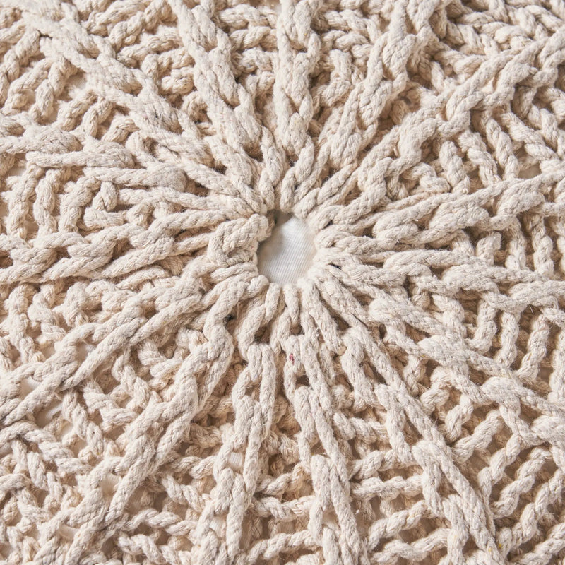 Bordeaux - Knitted Round Pouf Ottoman And Floor Cushion by Unique Piece Furniture