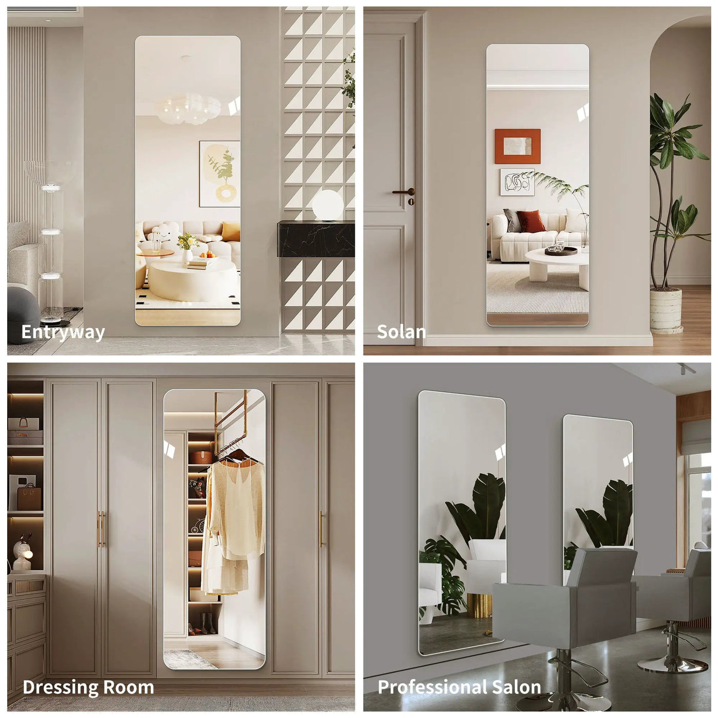 Full Body Round Corner Mirror For Living Room by HouseOfZazla