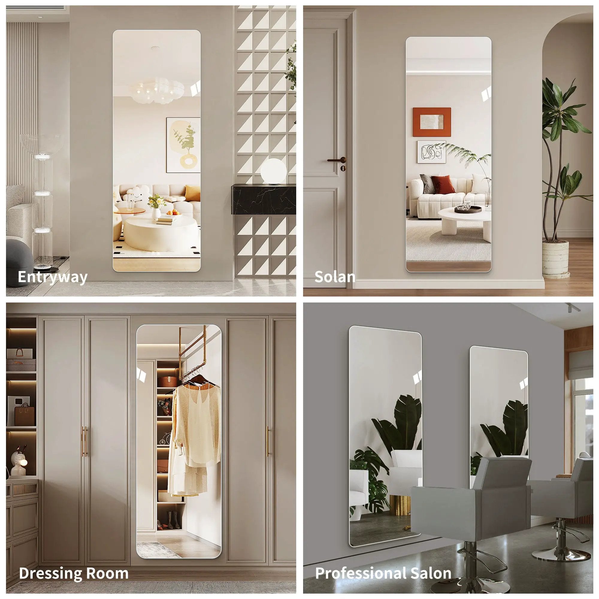 Full Body Round Corner Mirror For Living Room by HouseOfZazla