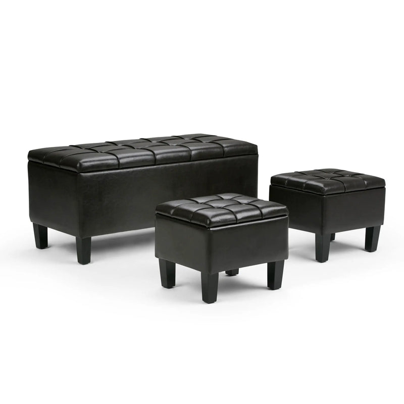 Dover - 3 Piece Storage Ottoman Contemporary Design by HouseOfZazla