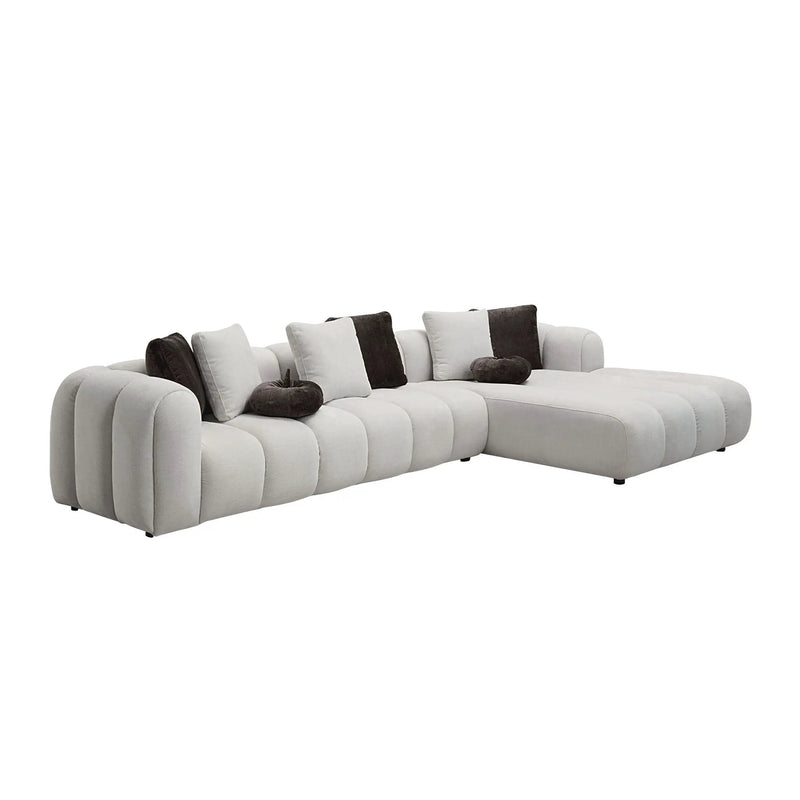 Manilla - Sectional Sofa With 8 Pillows - Ivory White by Unique Piece Furniture