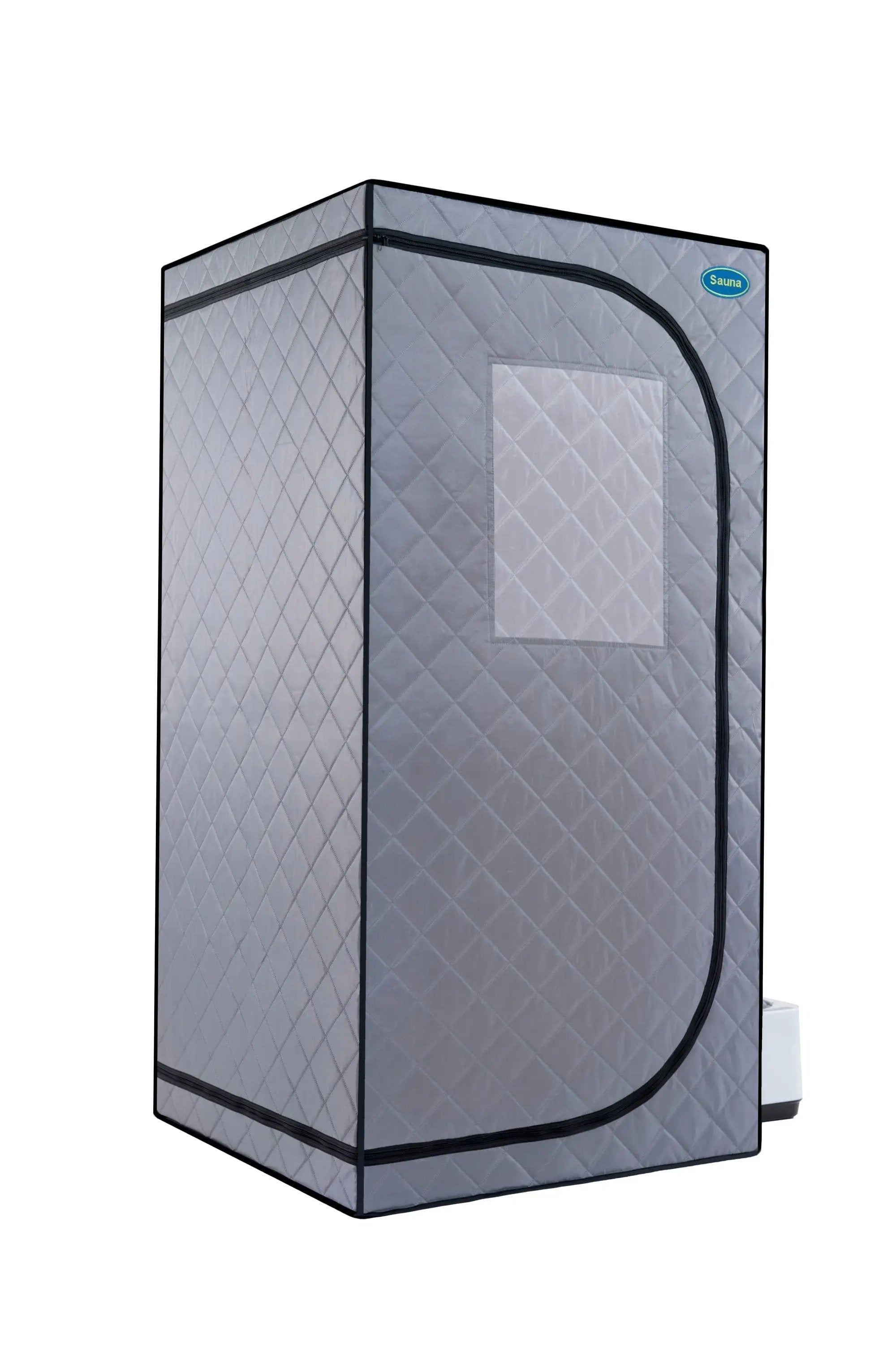 Portable Grey Mini Plus style Steam Sauna tent–Personal Home Spa, with Steam Generator, Remote Control, Foldable Chair, PVC pipes. Easy to Install,fast heating, with FCC & UL Certification by HouseOfZazla