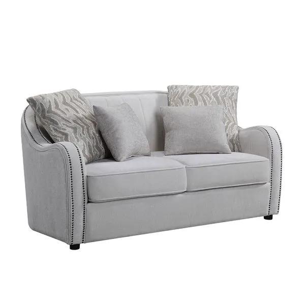 Mahler - Loveseat With 4 Pillows - Beige Linen by Unique Piece Furniture