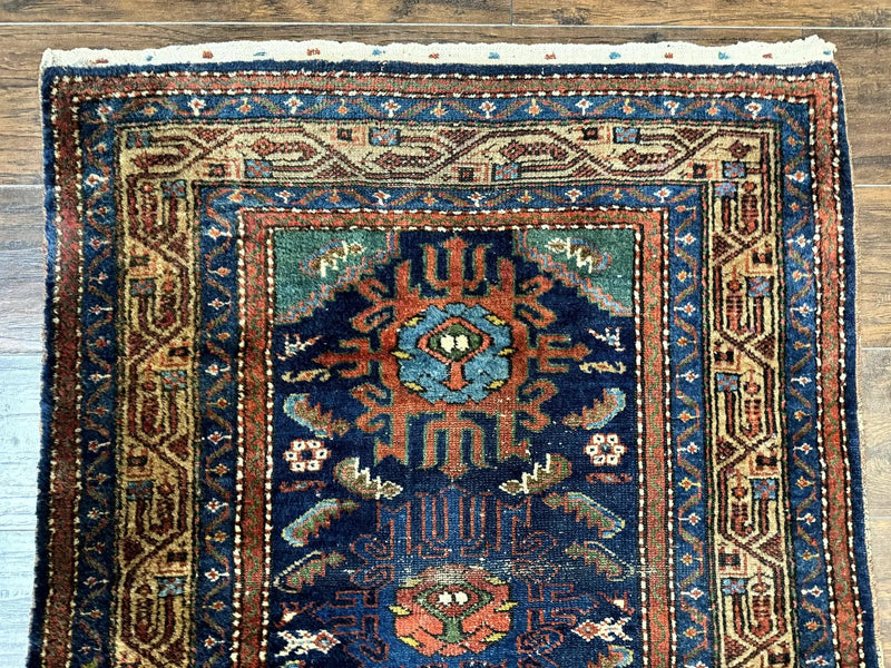 Antique Persian Sarab Runner 3x17, Blue Persian Runner Rug, Long Handmade Wool Carpet for Hallway, Rare, Tribal by Jewel Rugs