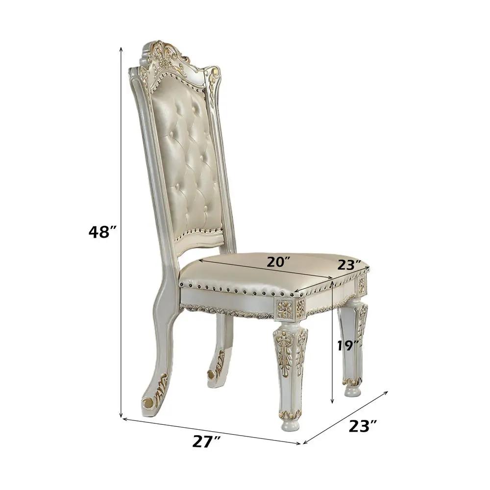 Vendome - Synthetic Leather Side Chair (Set of 2) - Antique Pearl by Unique Piece Furniture