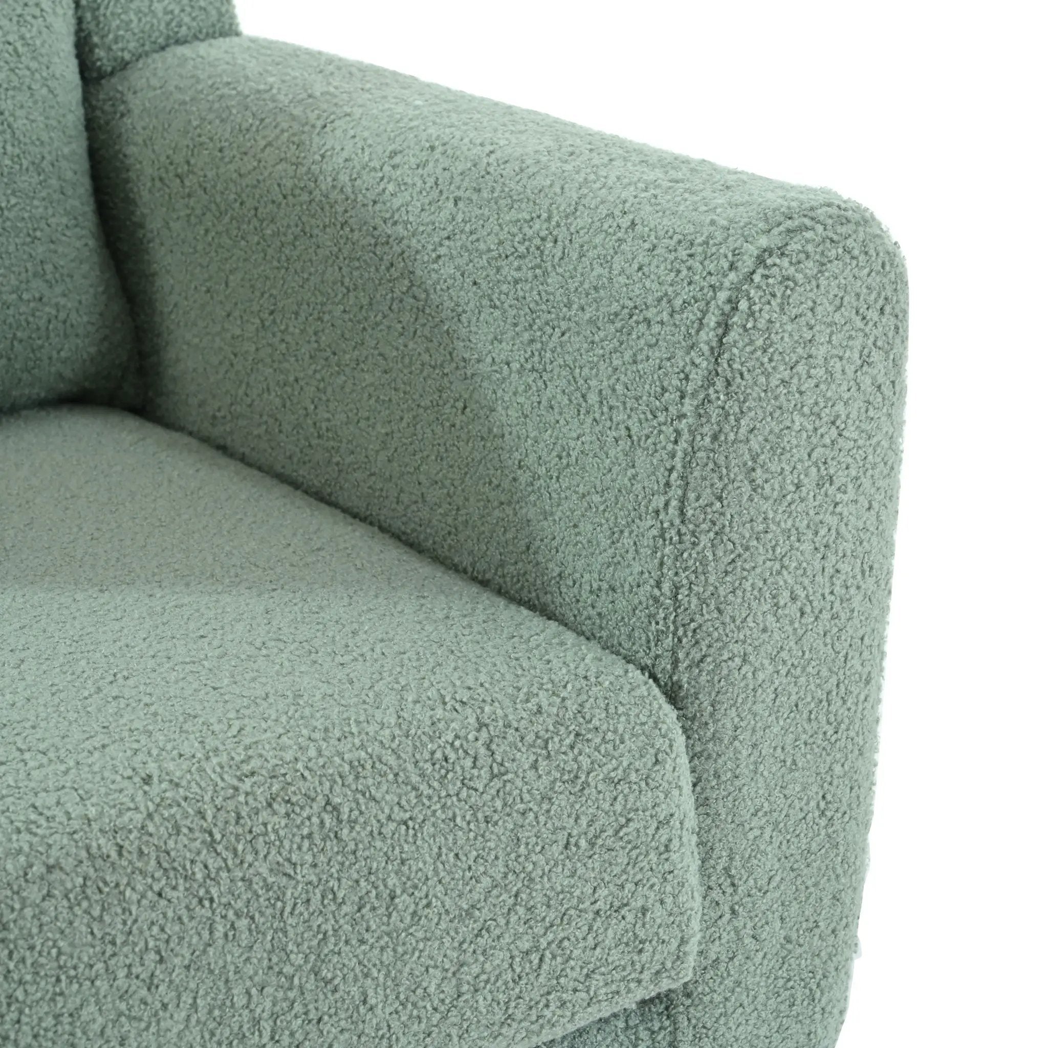 Modern Accent Chair, Teddy Fabric Living Room Chairs Comfy Reading Chair, Mid Century Accent Chair, Lounge Arm Chairs Armchair For Living Room Bedroom - Light Green by HouseOfZazla