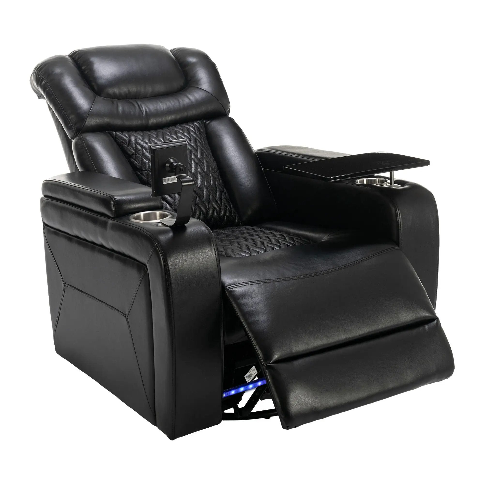270 Degree Swivel Power Recliner With Tray Table, Phone Holder, Cup Holder, USB Port by HouseOfZazla