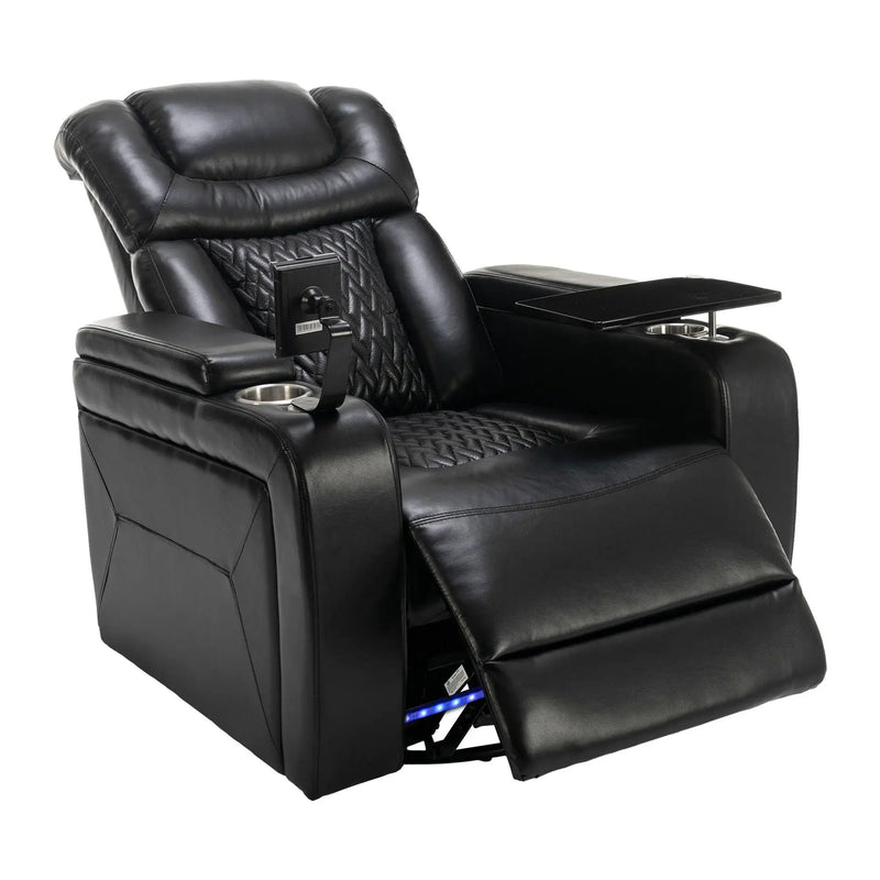 270 Degree Swivel Power Recliner With Tray Table, Phone Holder, Cup Holder, USB Port by HouseOfZazla