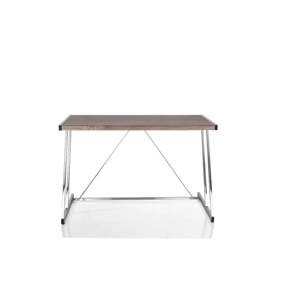 Finis - Writing Desk With USB - Weathered Oak & Chrome by Unique Piece Furniture