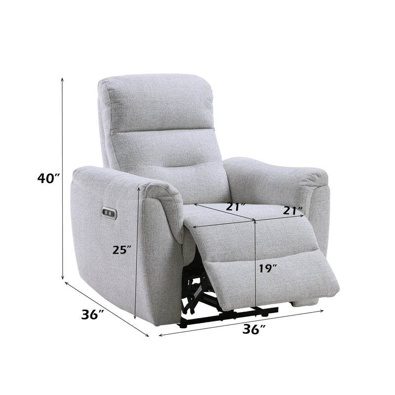 Eastre - Power Motion Recliner With USB Port - Gray by Unique Piece Furniture