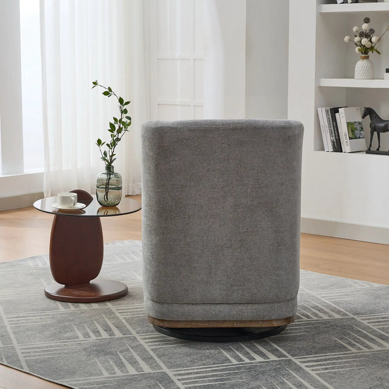 Wide Modern Cushioned Armless Metal Base 360° Swivel Chair With Pillow by Unique Piece Furniture